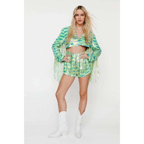 Nasty Gal Fringe Sequin Romper NWT - Picture 10 of 10
